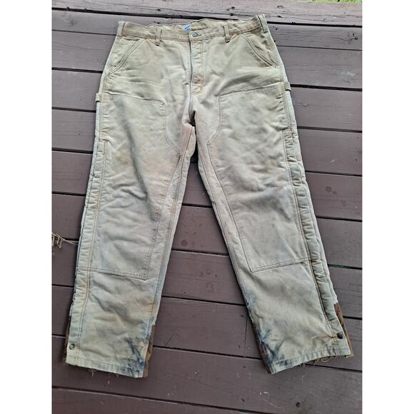 Carhartt Other - Vintage Carhartt B157 BRN Dungaree Fit Sherpa Lined Work Pants Brown 40x32